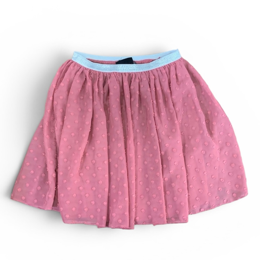 Kidpik Pink Swiss Dot Skirt Girls XL 14 Sparkle Elastic Waist Lined